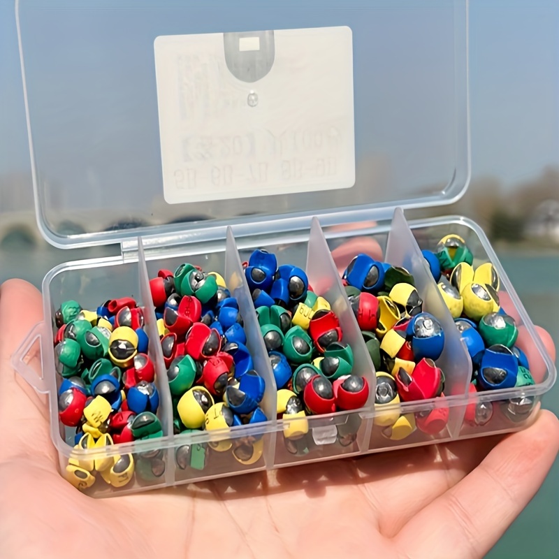 TEMU Fishing Sinkers, Weights, Removable Round Fishing Sinkers, Color Coated Rubber Sinkers, 5 Sizes 1b-5b, Split Sinkers, Fishing Tackle, Fishing Accessories