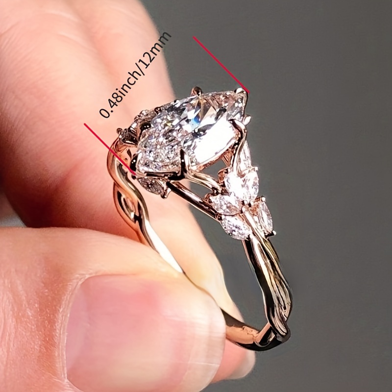 Twist Shank Engagement Ring with Synthetic Cubic Zirconia