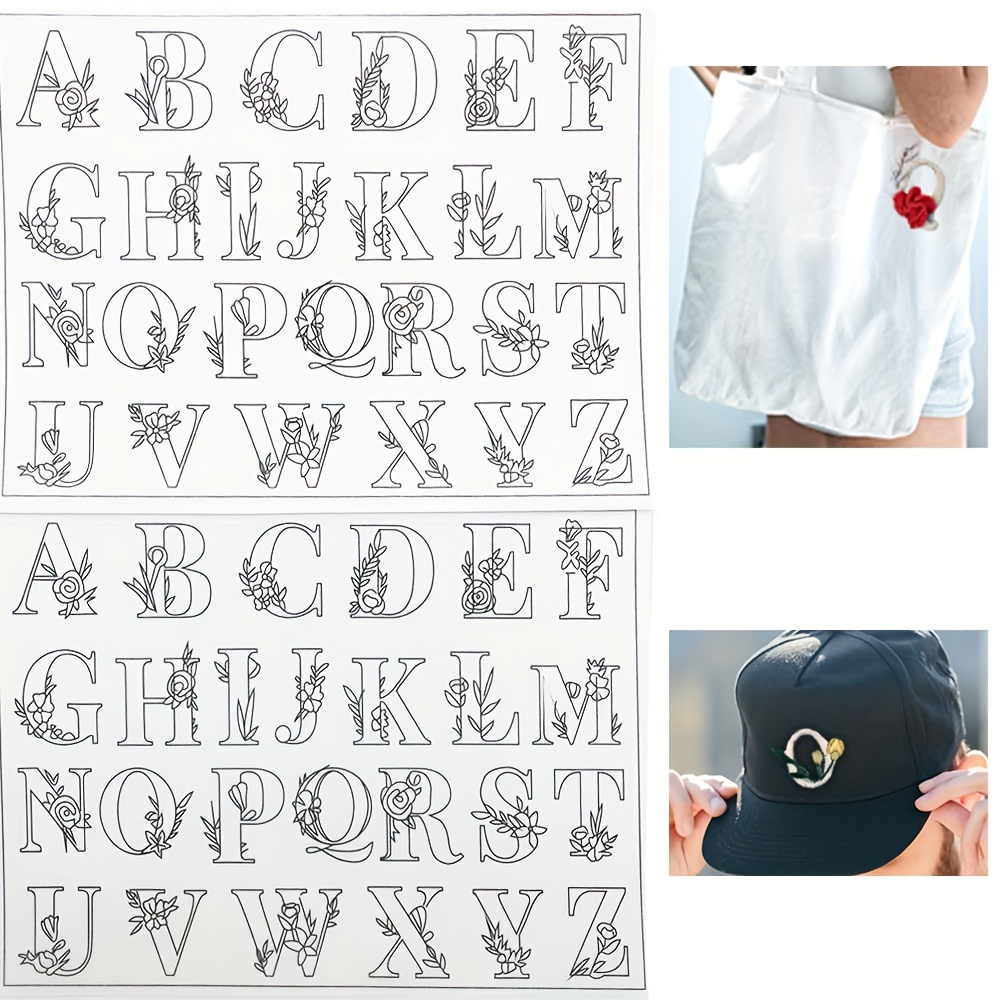 

[customer ] 52pcs Embroidery Letter Patterns Set, Water-soluble For Fabric, Hand Sewing & Knitting Supplies - White