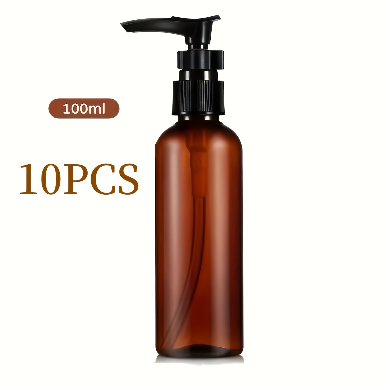 E-shop 10 Stück 100ml Braune Shampoo-Spenderflaschen, Lotion-Pumpflaschen, Handdesinfektions-Spenderflaschen