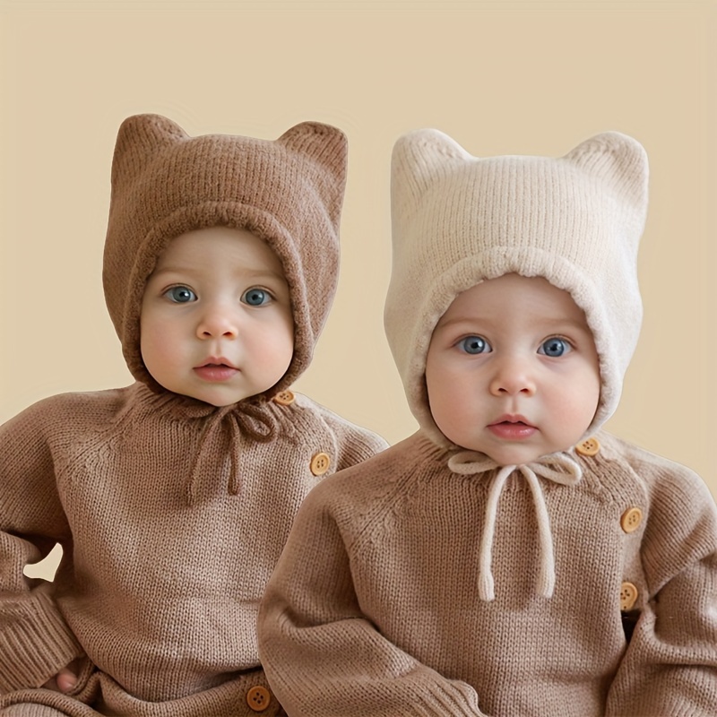 

1pc 's Hat For And , Hat For Boys And , Knitted Hat Ear , Suitable For To And , Suitable For 6-18 Months Old 44-47cm