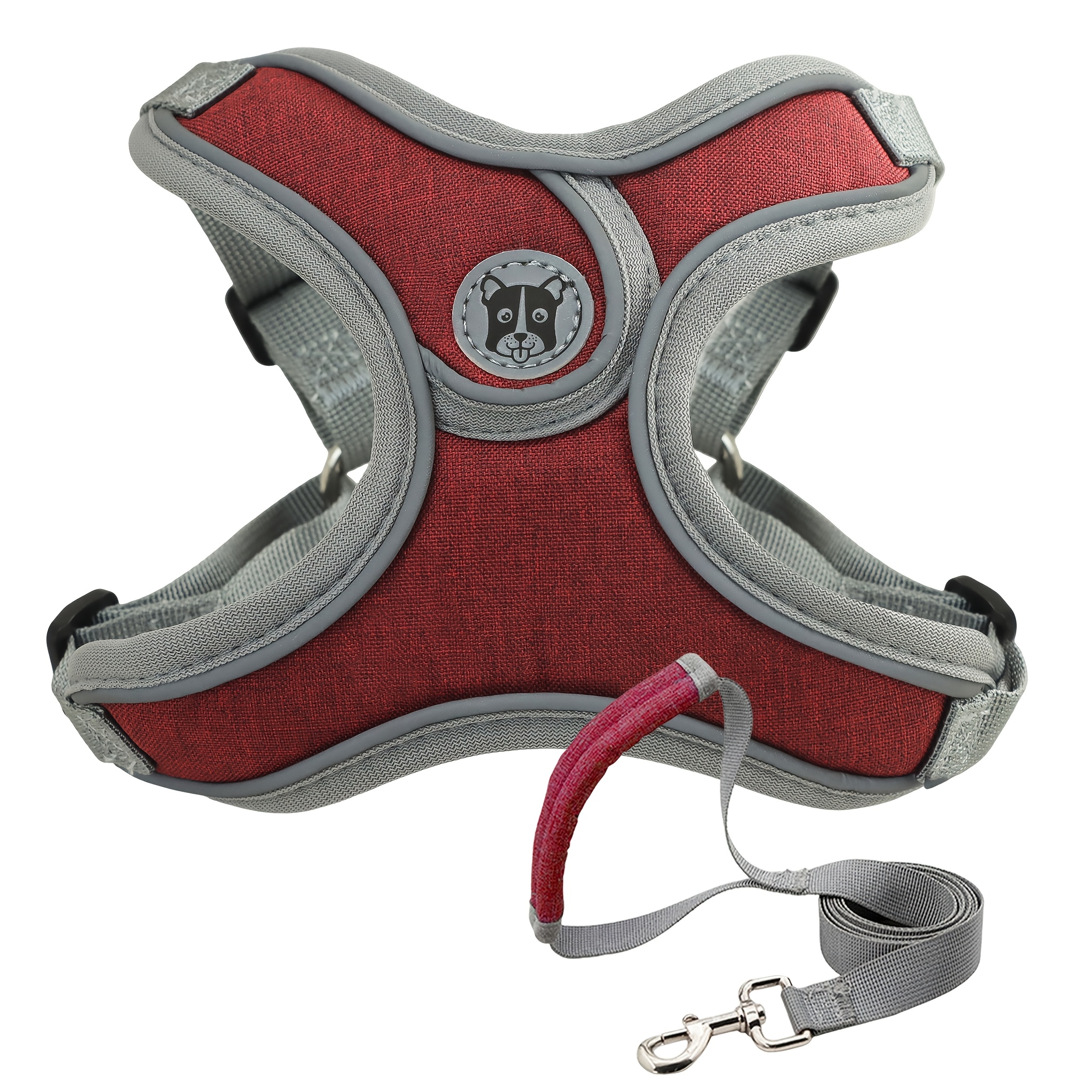 TEMU Chaleco Ajustable para el Pecho de Perro y Conjunto de Cuerda de , Transpirable con Rayas Reflectantes, Adecuado para Perros Pequeños y Medianos