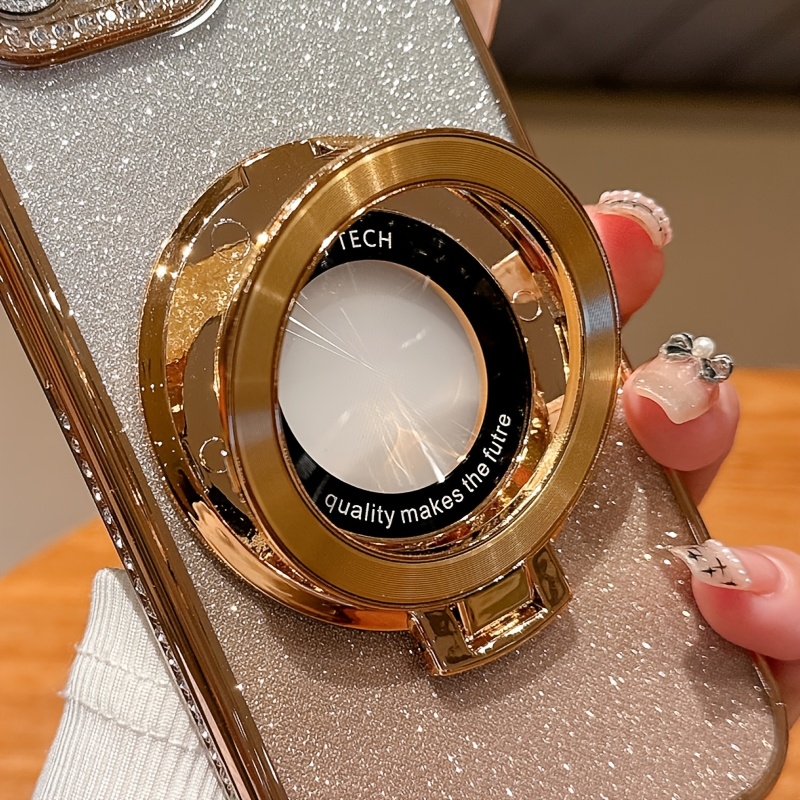 TEMU Le nouveau anneau de boucle de support de téléphone adhésif diamant est adapté aux téléphones iPhone, Samsung, Xiaomi et diverses coques de