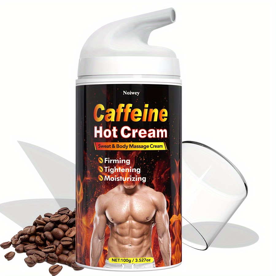 Men'S Caffeine Hot Cream, a Body Thermo Cream Enriched with Jojoba Oil And Collagen, Designed to Promote Sweating for Skin Firming And Tightening. Ideal for Use During Workouts, It Targets The Belly, Thighs, Legs, Abdomen, Arms, And Buttocks.