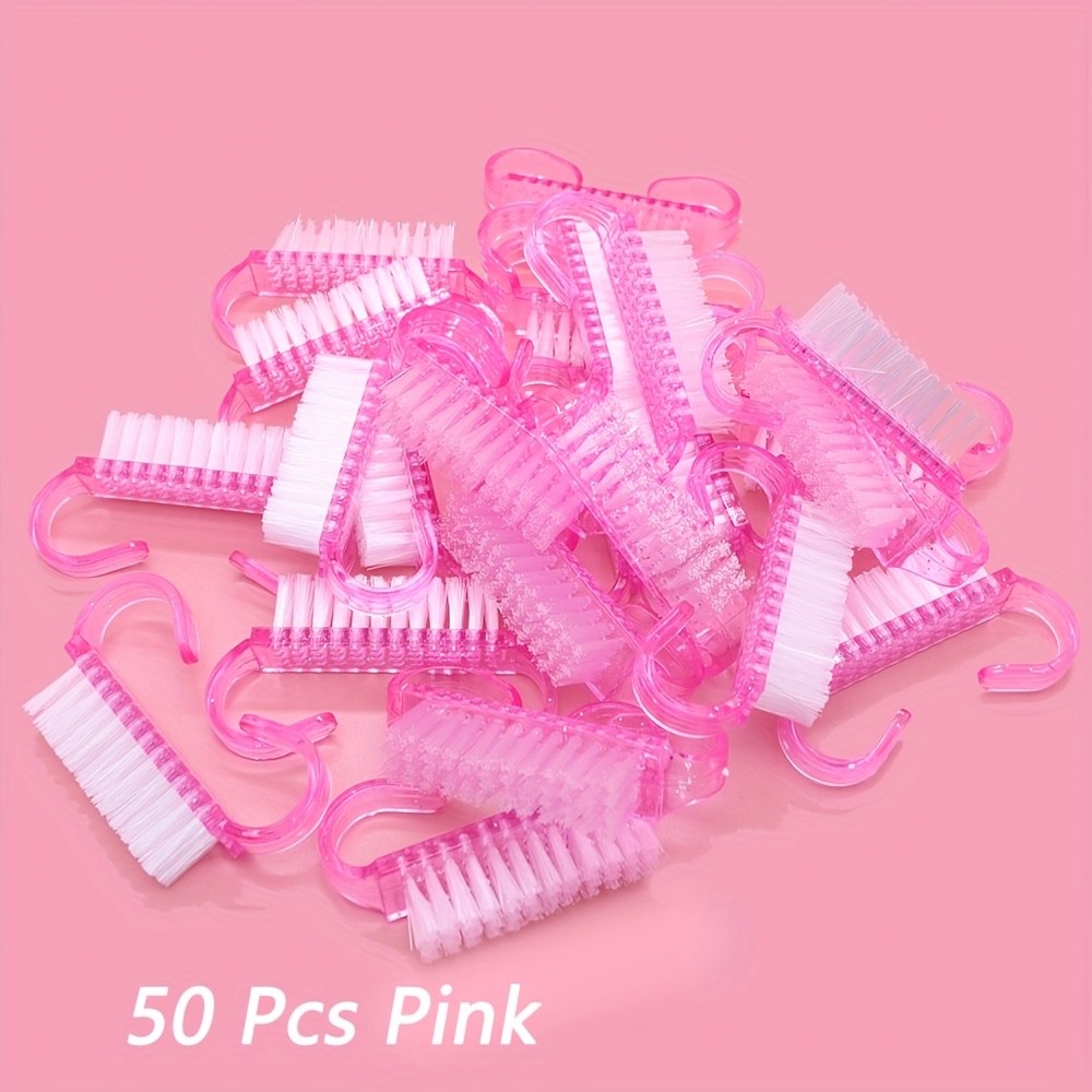 TEMU 50pcs/ Color Aleatorio Lavable Mini Brocha de para Uñas Equipo Limpieza de Polvo Herramientas para Uñas Multifuncional Color Aleatorio Mango de