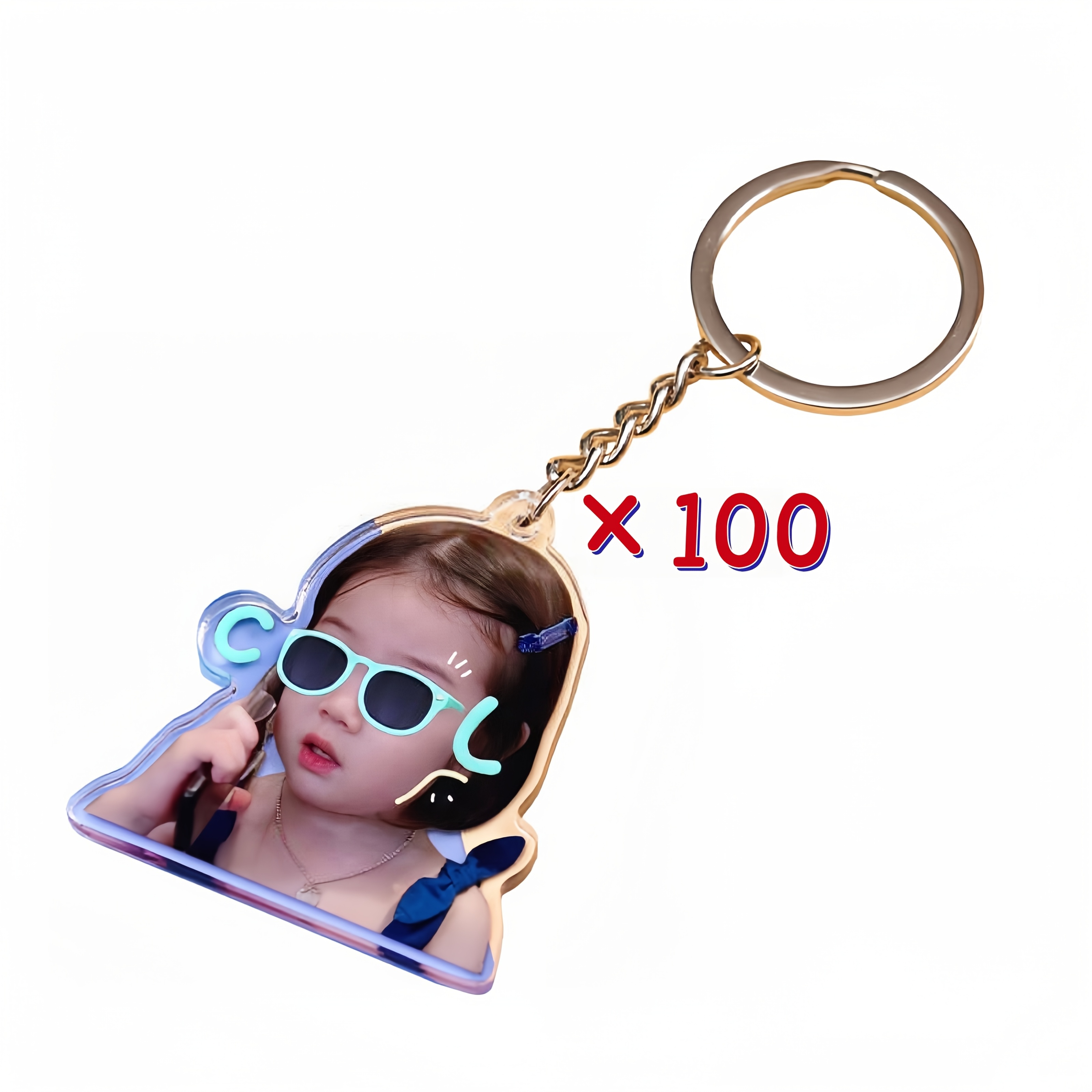 E-shop 50/100 Stk. personalisierter Foto-Acryl-Schlüsselanhänger – Personalisierter doppelseitiger Autoschlüsselanhänger mit einzigartigem Design,
