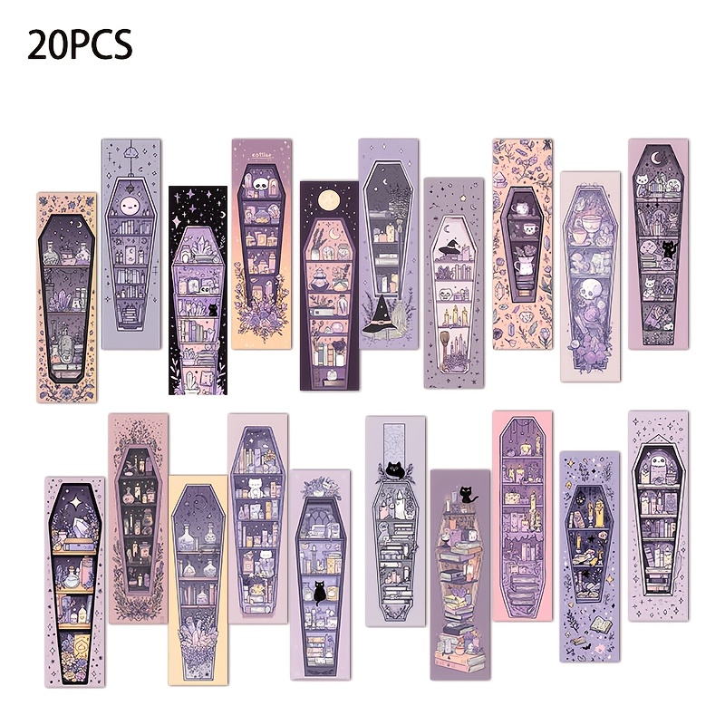 TEMU 20 marque-pages, marque-pages avec motif , style magique, cadeaux de fêtes, décorations, accessoires de papeterie de lecture , cartes de vœux