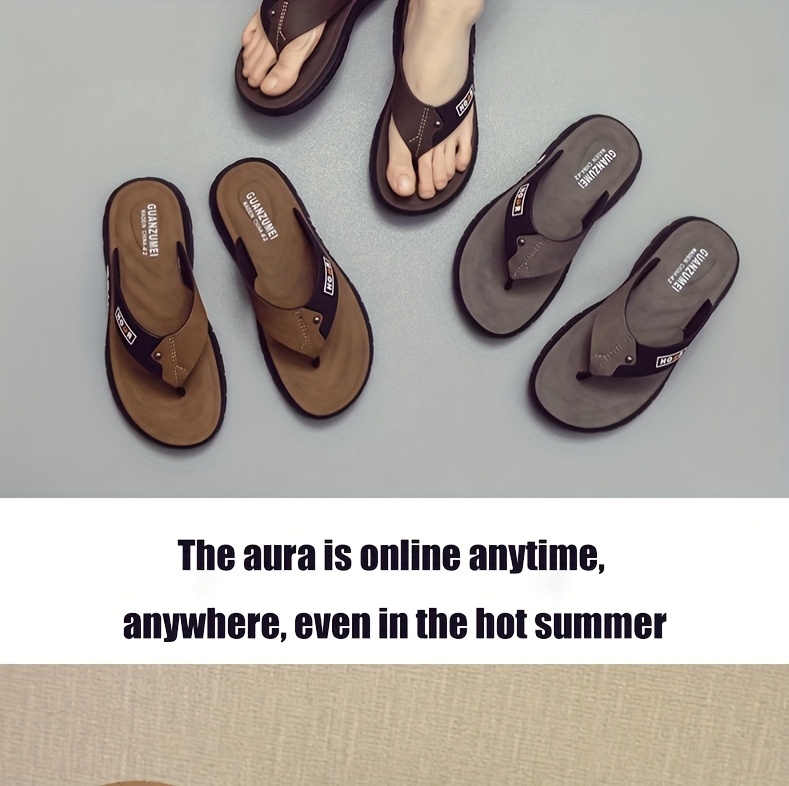 mens high end flip flops for summer designed for casual wear featuring odor slip and a soft sole for feel Product details 2