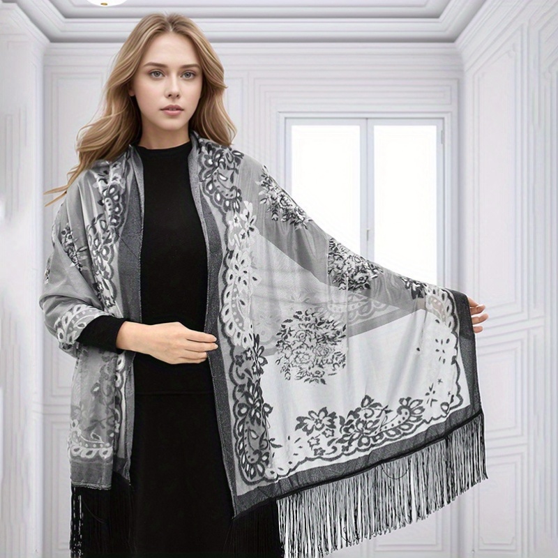 FAIRYGATE Oversized Scarves Scarf Women Flower Tree Print Fashion Soft