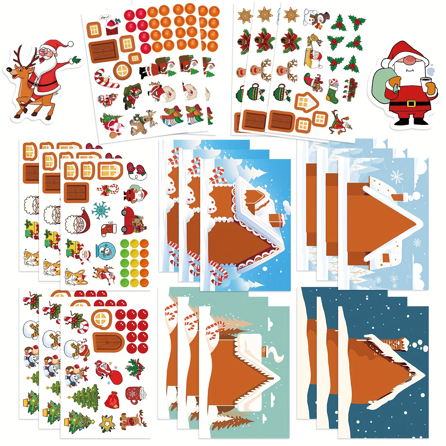 

8pcs Gutbd Christmas - , Reusable Decals For Laptops, Water Bottles, Skateboards & | , Assorted &