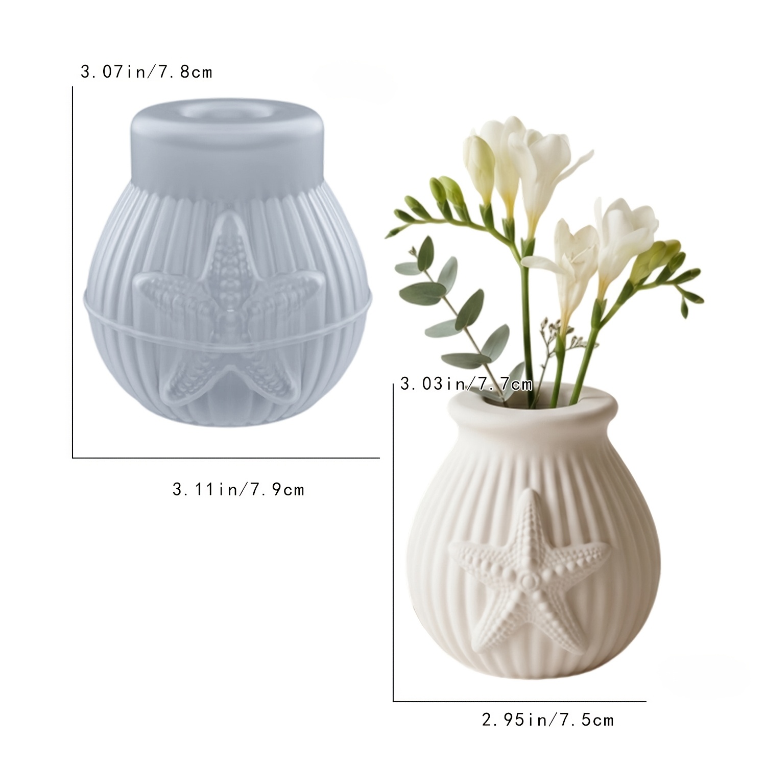 Breeze Small Vase Clay & Silicone Mold (sold Individually)