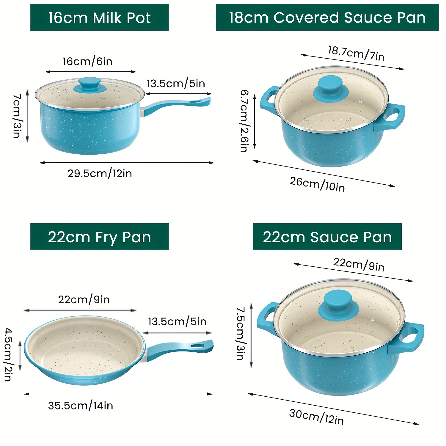 13pcs deluxe non stick cookware set pans for outdoor sets kitchen utensils essentials     and meal preparation kitchen cookware gifts for   easter gifts details 0