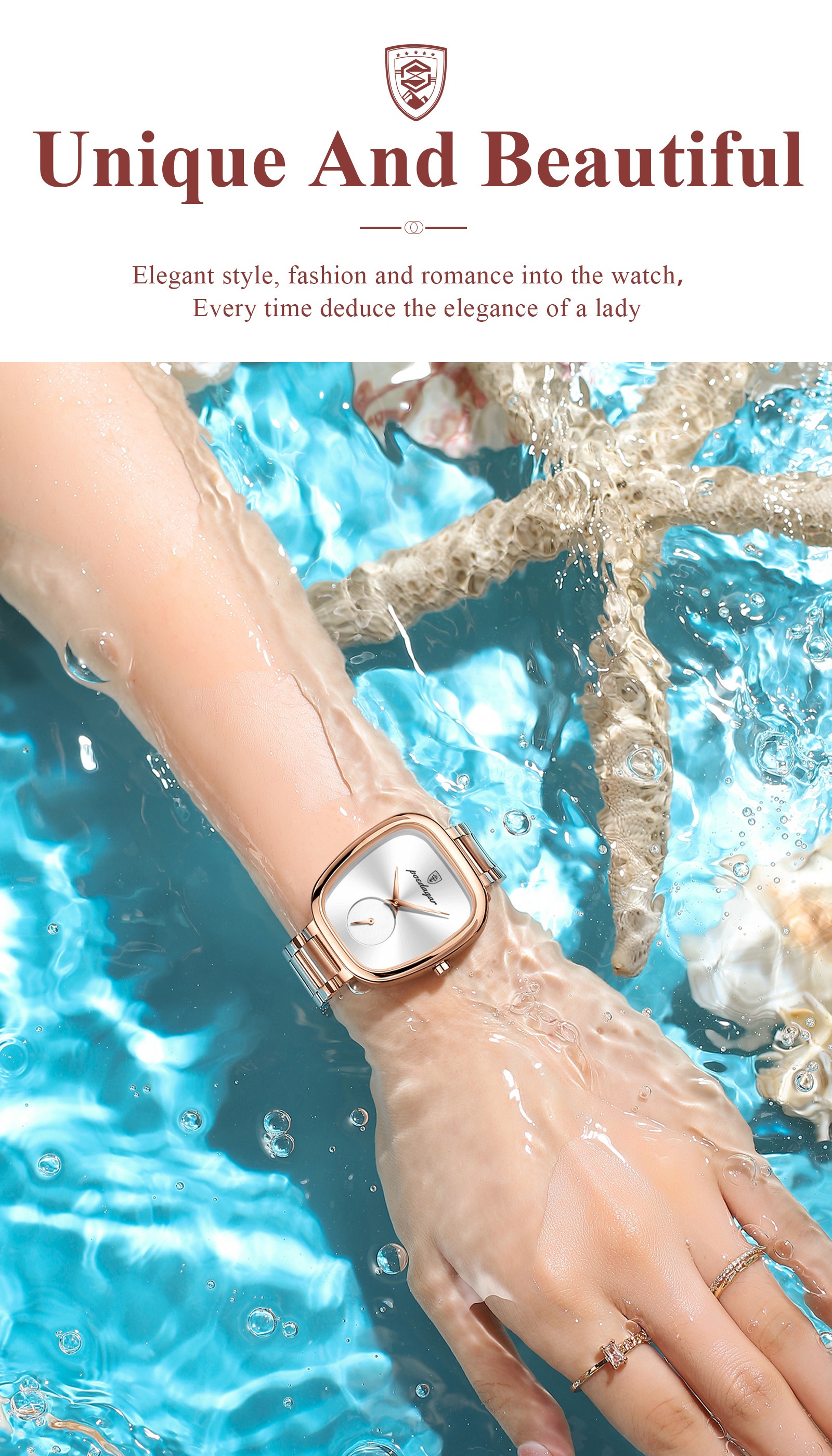 A High-End Romantic Women'S Watch with a Square Design, Featuring a Stainless Steel Quartz Movement