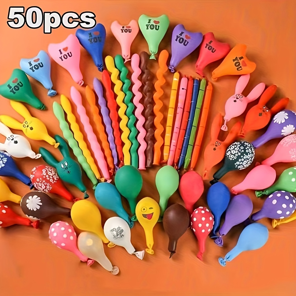 50pcs Quick Fill Balloon Set - Full of Energy Party and Event Decorations for Birthdays, Weddings, Holidays Easy Assembly Included