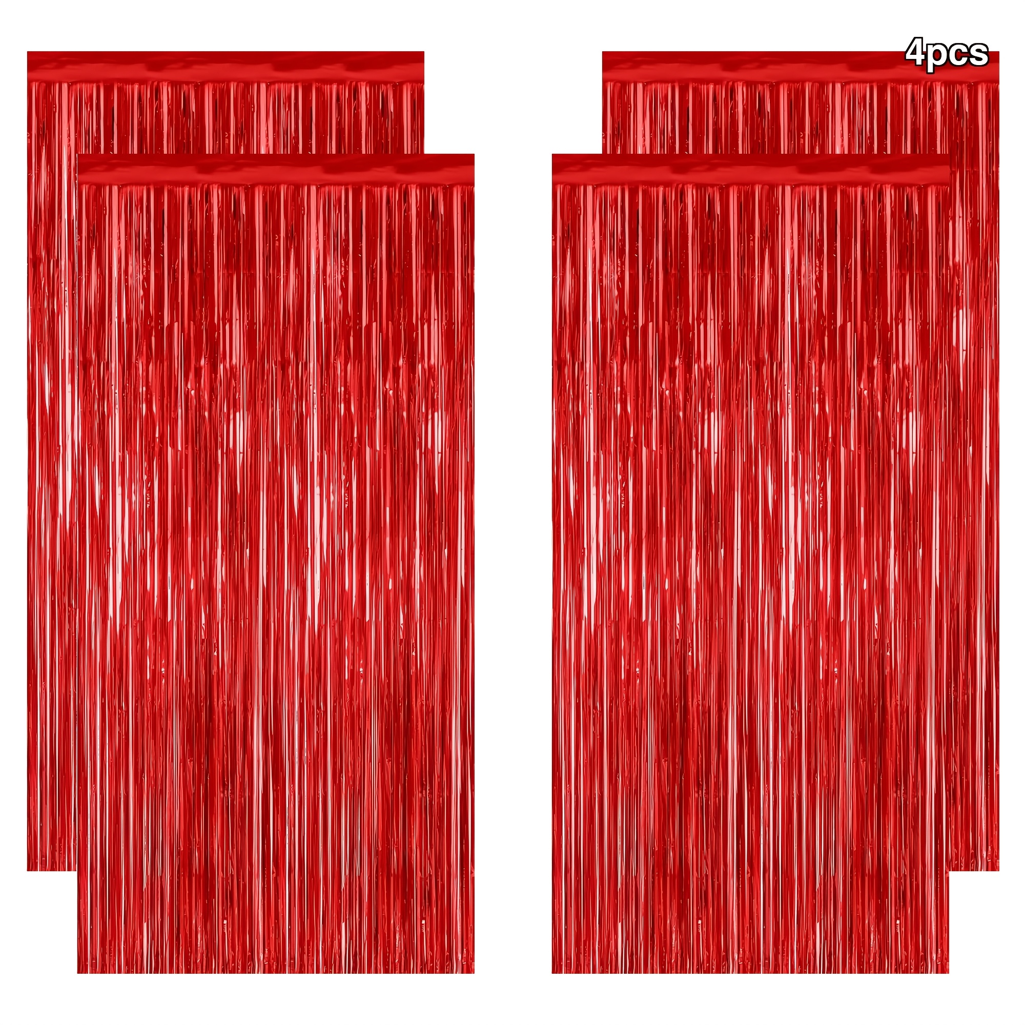 TEMU Set banner per sfondo con streamer di nastro , frange multicolore in foglia metallica per decorazioni per foto booth per feste di compleanno,