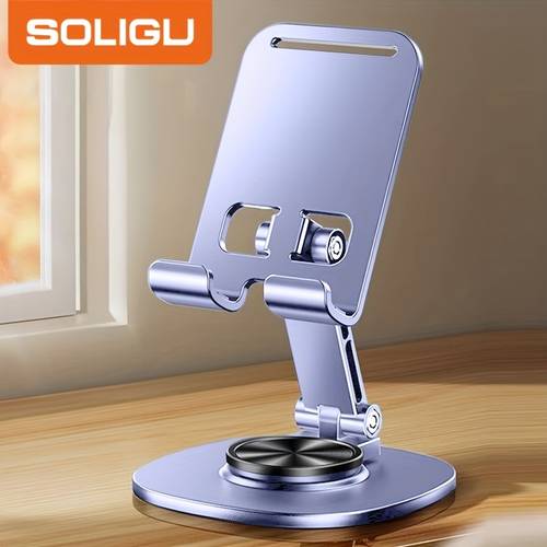 soligu all metal desktop phone stand 360 degree rotating base features soothing mechanical sound