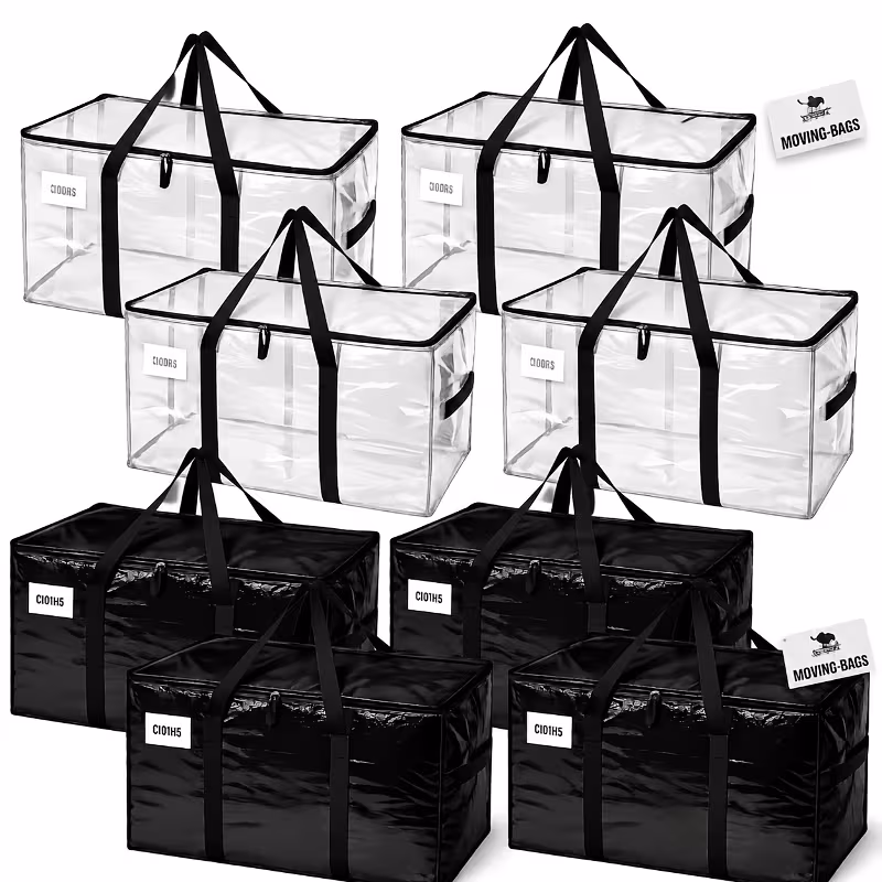 8-Pack Extra Large Heavy Duty Moving & Storage Bags with Lids
