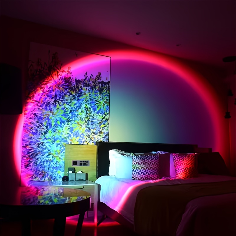 2pcs LED Projection Night Lights for Rainbow & Sunset Effects