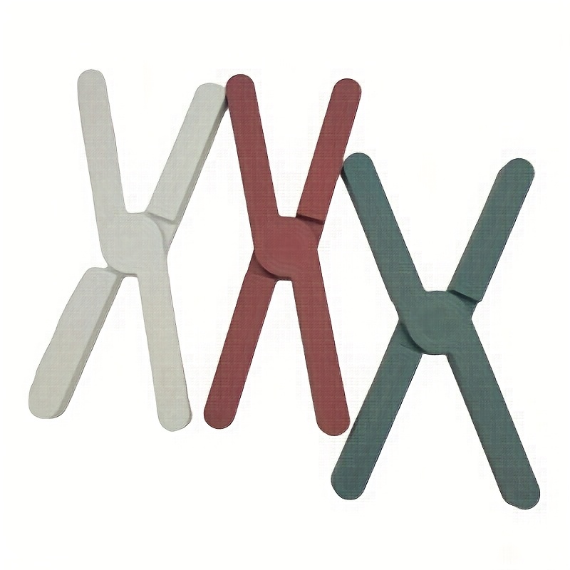 3pcs Foldable Silicone Non-slip Pot Mat Table Pad Plate Rack Cross Cup Coaster Kitchen Table Mat
