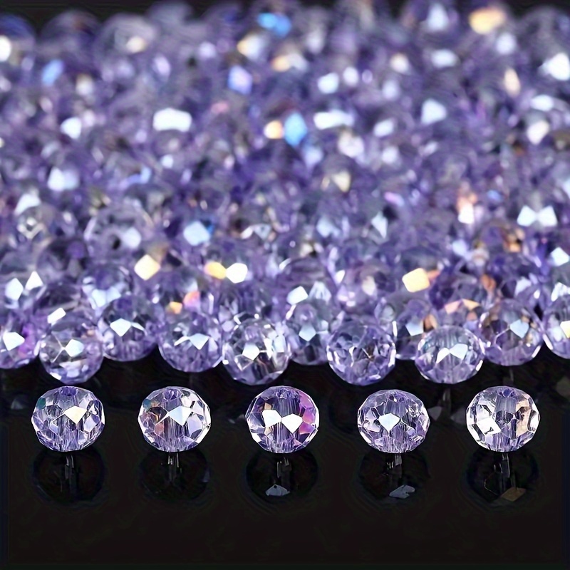 

50-80pcs 6/8mm Purple Crystal Glass Faceted Beads For Jewelry Making Diy Perfect Special Fashion Bracelet Necklace Ring Handmade Beaded Art Craft Supplies