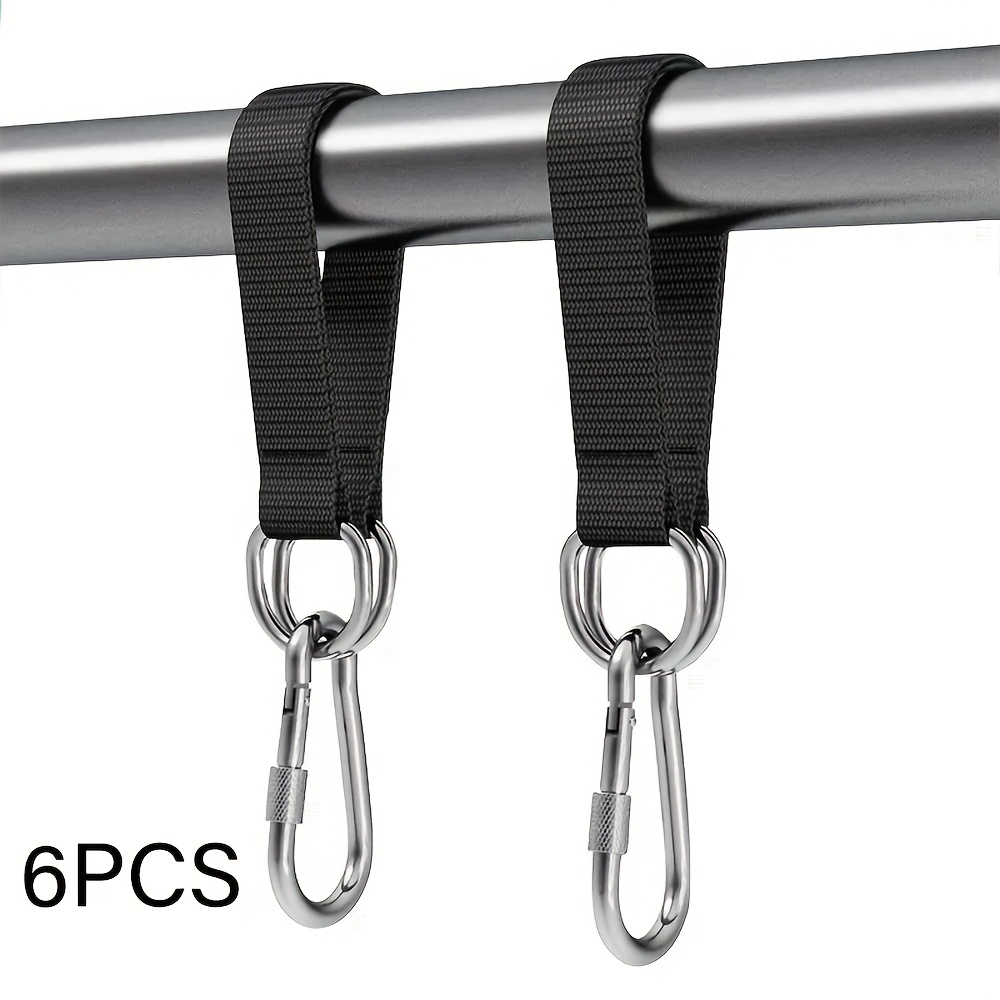 Image of 6pcs Outdoor Swing Strap | Hook And | Multi .45-inch Extension Strap That Attached To Poles | Perfect For Hammocks, Hanging Chairs, Etc. | Weather Resistant Material, Hammock Strap