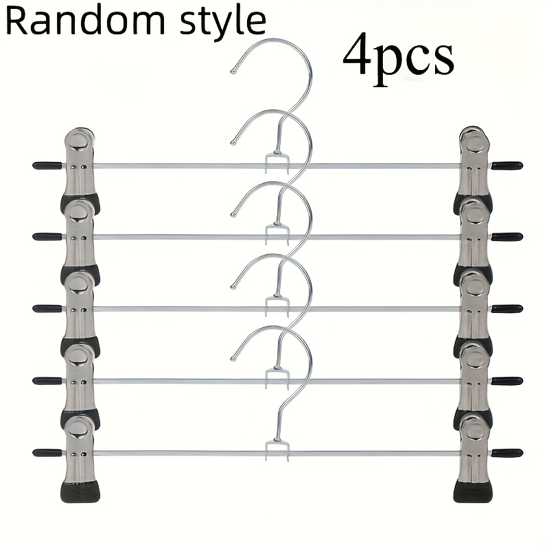 Image of Random -saving Metal Pants Hanger With Clips - Suitable For Jeans, Skirts And Scarves - Ideal For Dormitories And Home Use, Random Colors