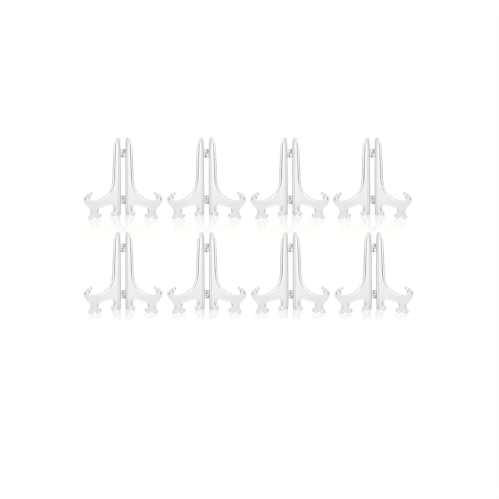 TEMU 8pcs Clear Plastic Easel Stands, 5 Inch Mini Display Stands For Photos, Sports Cards, Baseball Cards, , Small Items - Contemporary Style Plate