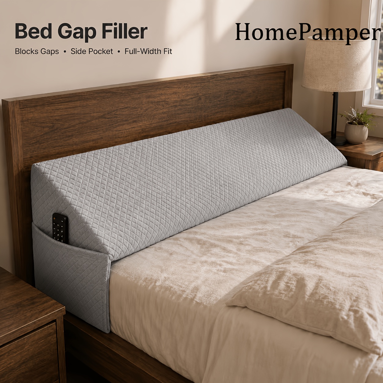 Image of 1 Breathable Wedge Pillow Supports Back, Legs, And Knees Triangular Pillow Designed To Fill The Between And Mattress On The Headboardremovable And Washable Pillowcase Suitable For Sleep And Reading