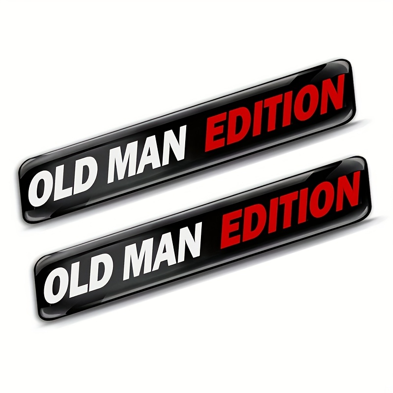 TEMU 2pcs Old For Man Edition Emblem Sticker Badge Funny Decals Car Replacement Door Decoration For Universal Vehicle Suv Motorcycle
