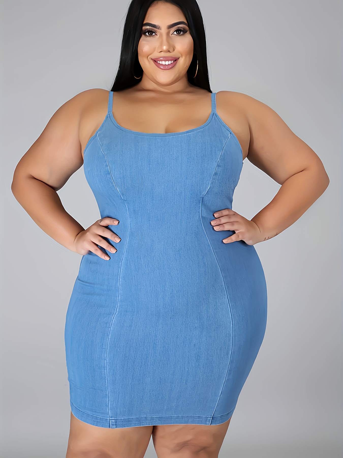 Denim bodycon hotsell dress plus size