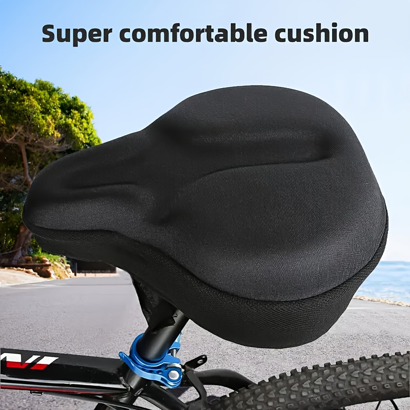 

1pc Thickened Bicycle Seat Cushion - Quick-dry, Non-woven Material, Ideal For Long-distance Cycling, Black Cover With Super Comfortable Cushioning