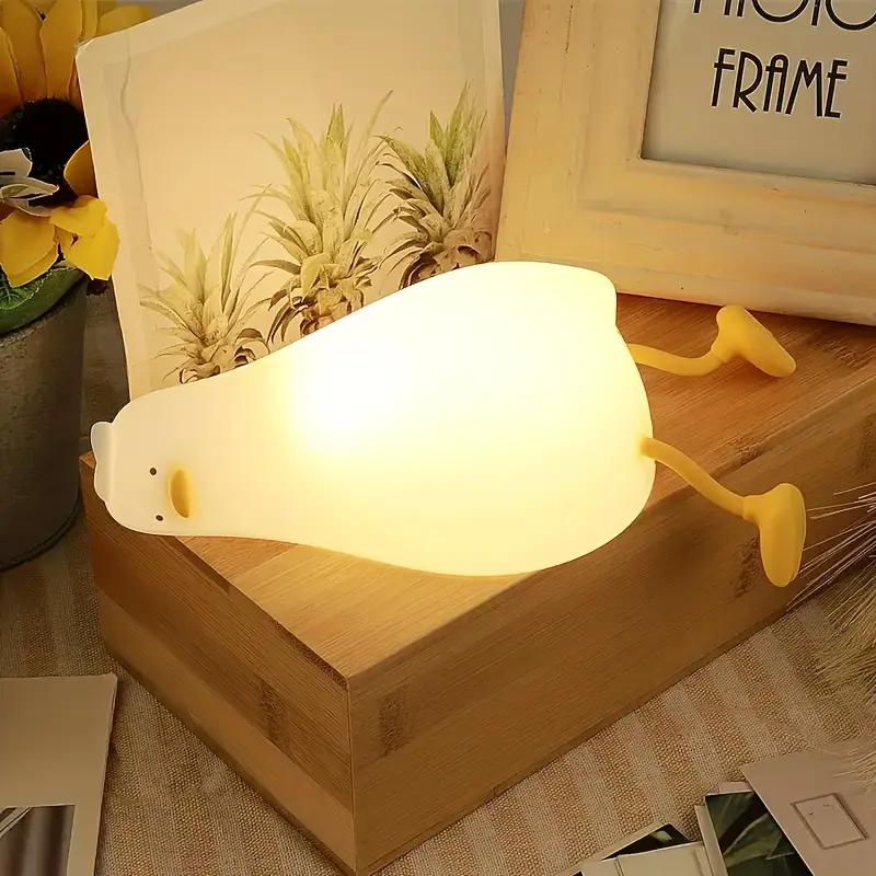 1pc cute duck shaped rechargeable table lamp with multi level dimming usb powered touch control polished for bedroom office decor perfect gift for girls bedroom night light lamp design polished duck decor Product details 5