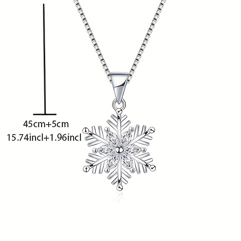 S925 Silver Snowflake Necklace Set, Stylish and Unique
