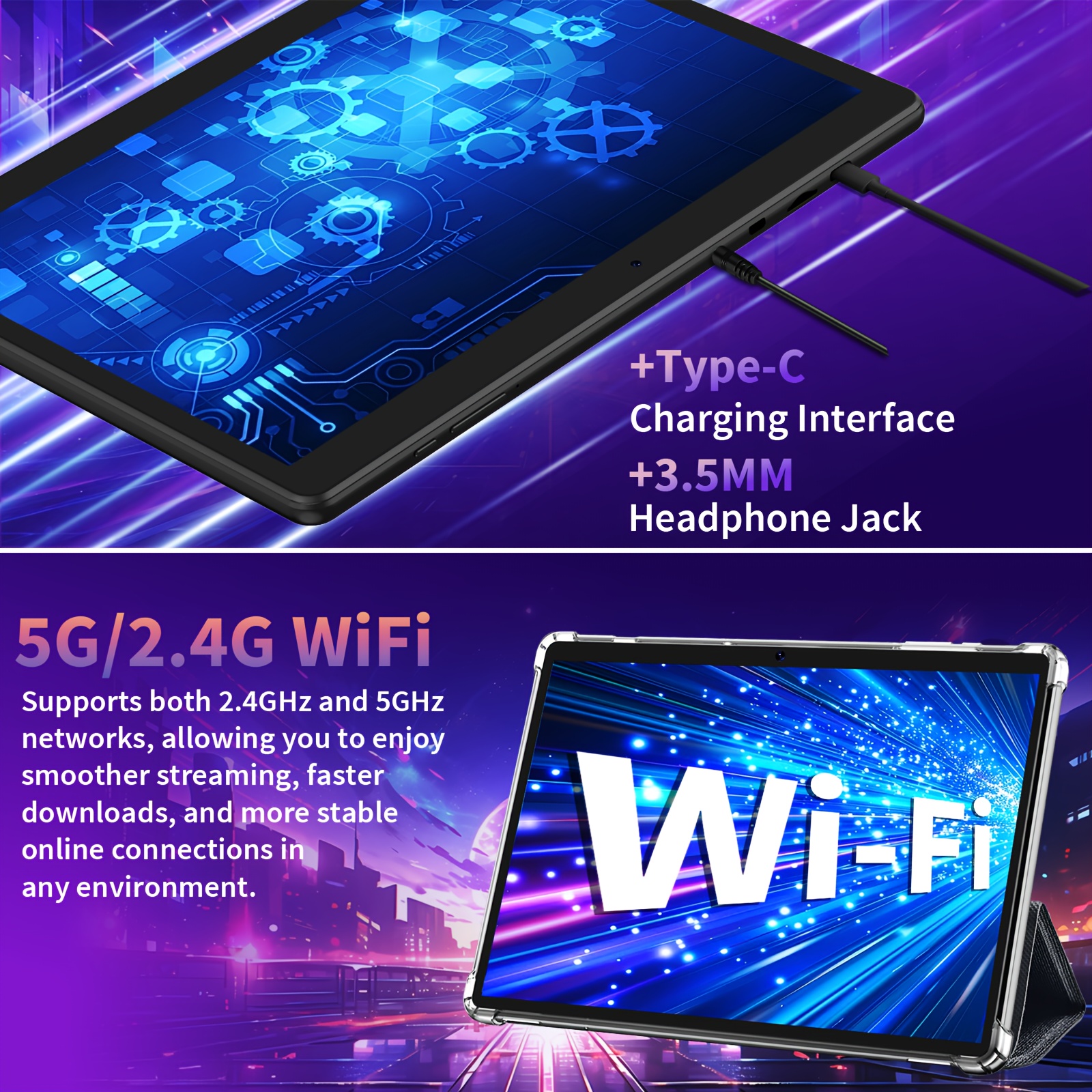 26GB (6+20) RAM And 128GB ROM New Tablet PC, 1TB SD Expansion, 1280X800 HD IPS, GMS, Wi-Fi Connectivity, 10.1-Inch Android 15 Tablet (No Adapter), Optional: Tablet And Stand Case Or Tablet And Keyboard Set, Perfect for Holiday/Birthday Gifts, 2026