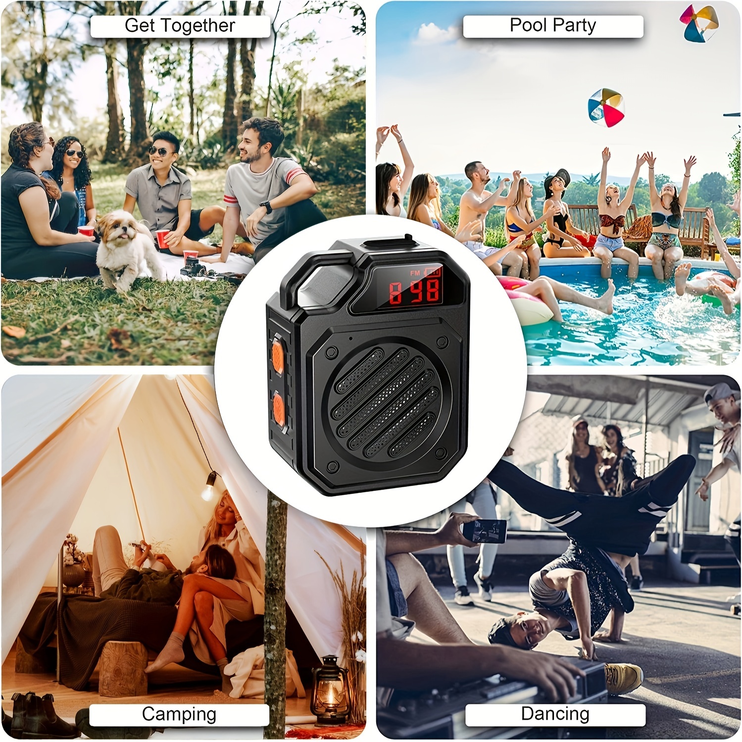 Altavoz de ducha actualizado, IPX7 impermeable altavoces  Bluetooth portátiles con emparejamiento estéreo, inalámbrico para  bicicleta, kayak, piscina, playa, al aire libre : Electrónica