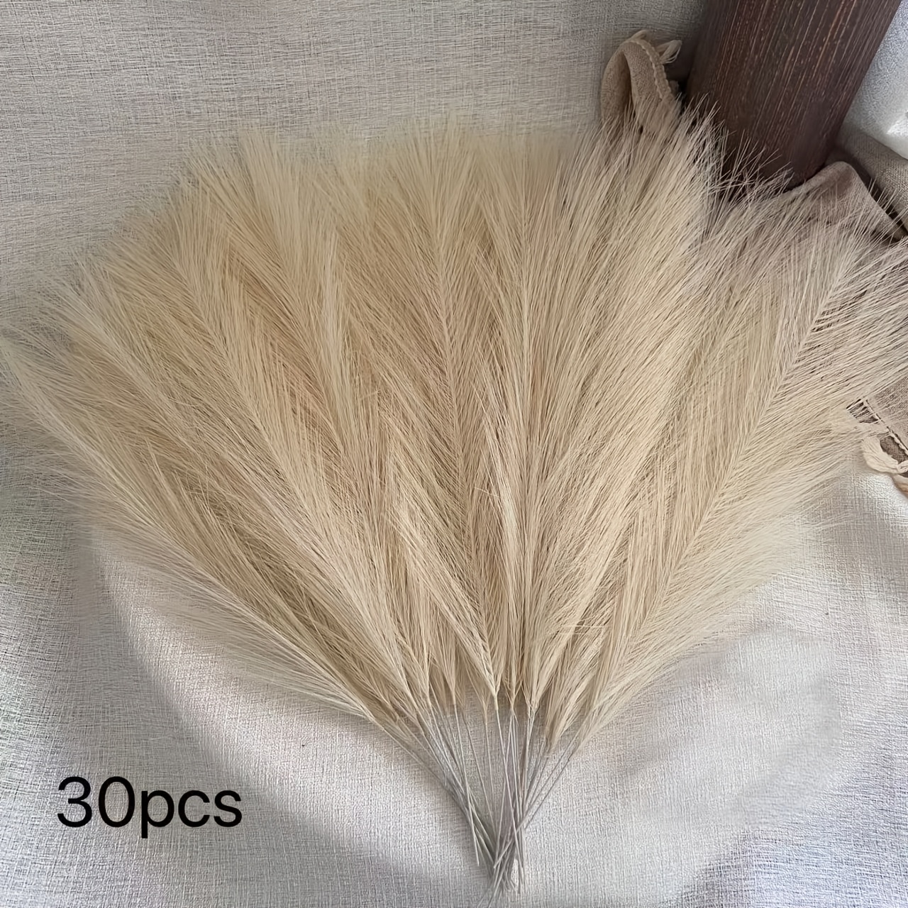 30-pack Pampas Grass, 16.54inch, Feather Stems, Brown & White, Rustic Home Decor, Boho Style, Fabric, For Living Room, Wedding, Engagement, Christmas, Halloween, Easter, Thanksgiving, Mother's Day