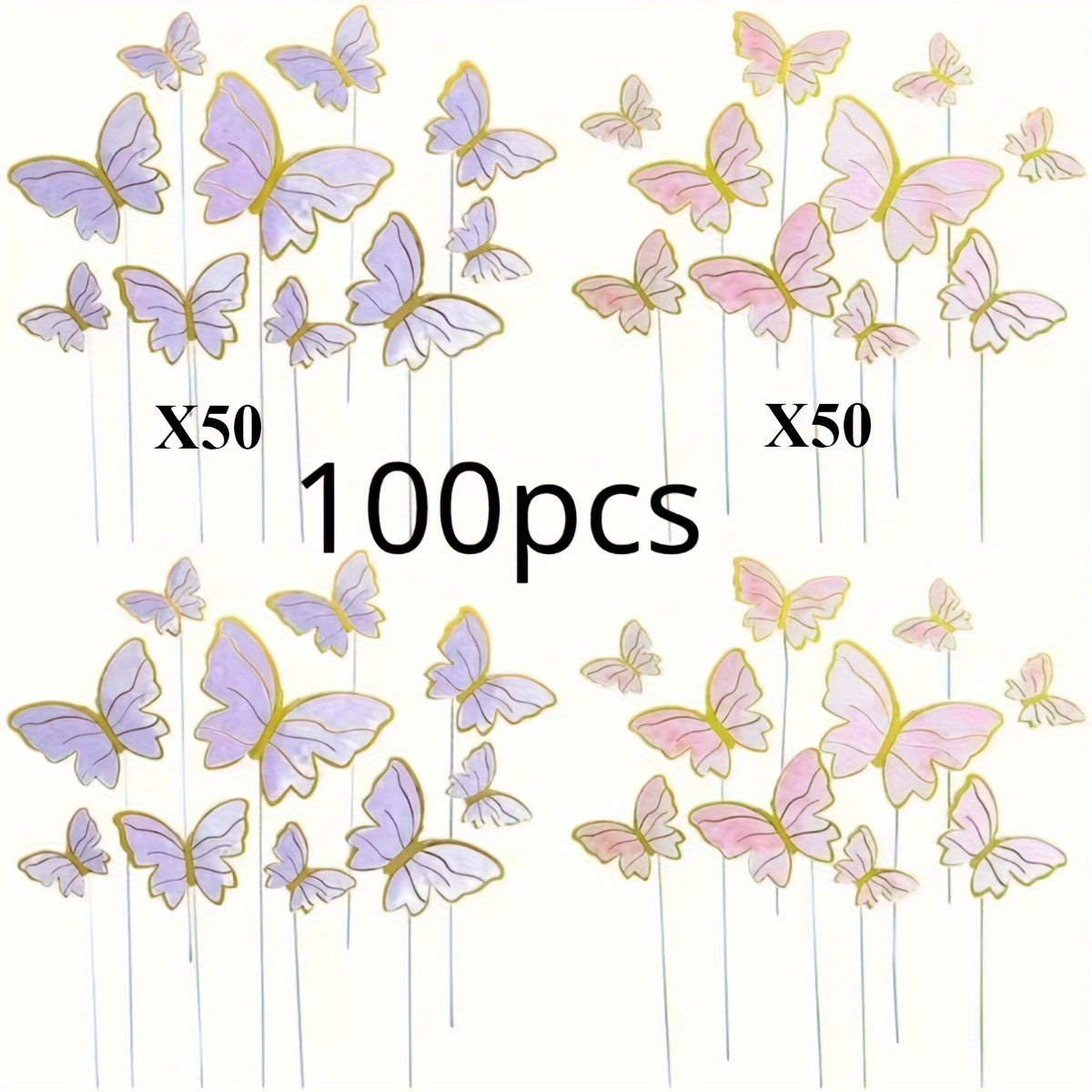 

100pcs Mixed Size , 3d & Purple Decorations, Party For & , Art Sewing , Decoration, No Required