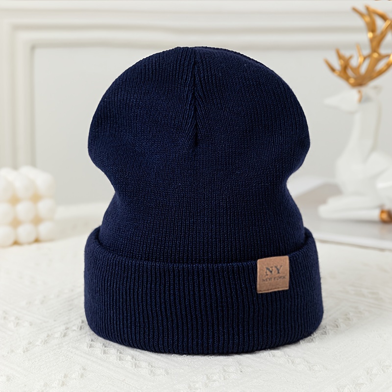 TEMU Youth Autumn/winter Knitted Beanie, Simple And Versatile Fashion Knit Hat, Warm Slouchy Beanie