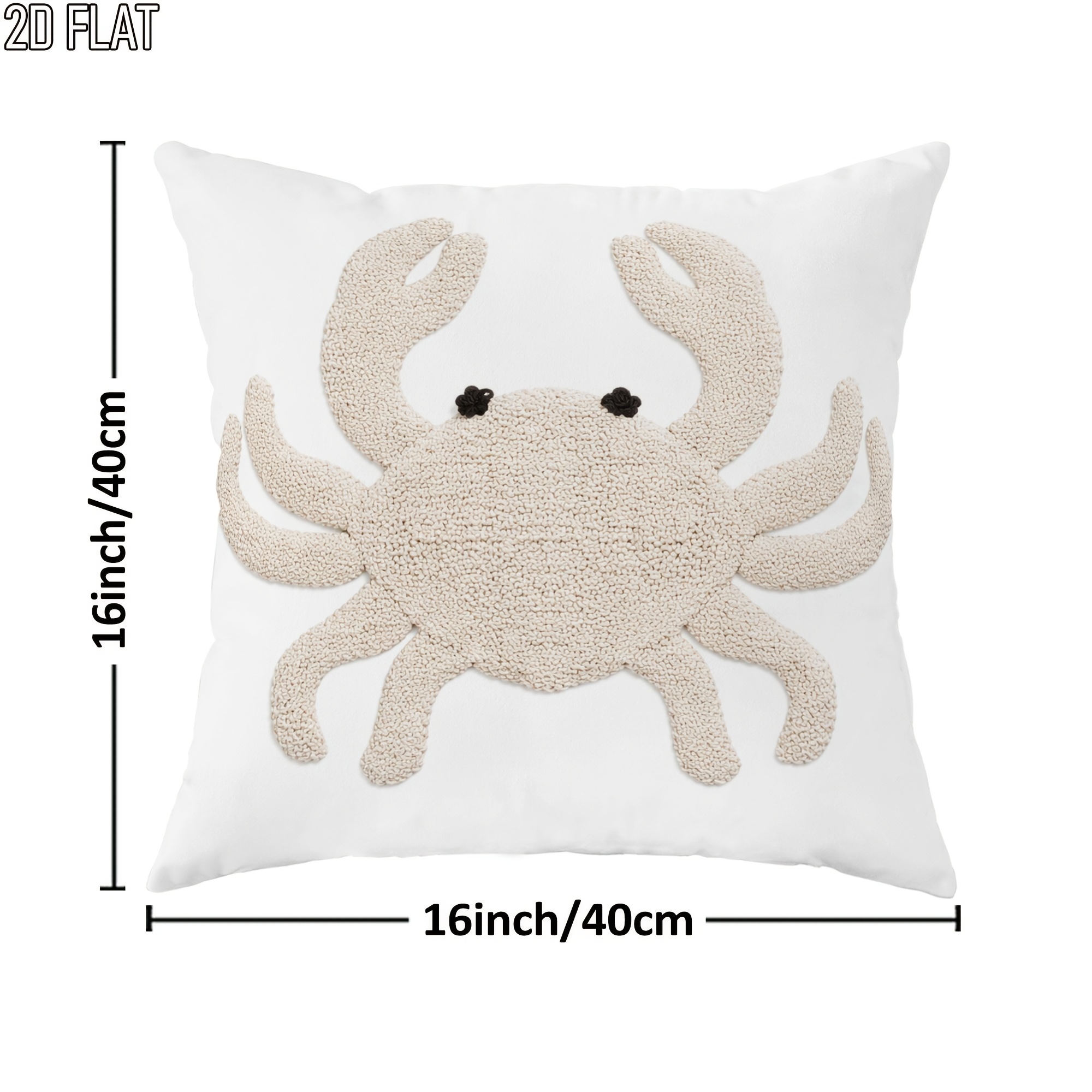 E-shop 2D Flach 1 Stück Sommer Strand Krabbe Kissenbezüge Weiß Beige Kosmische Dekorative Kissenbezüge Einseitiger Druck für Wohnzimmer Schlafzimmer