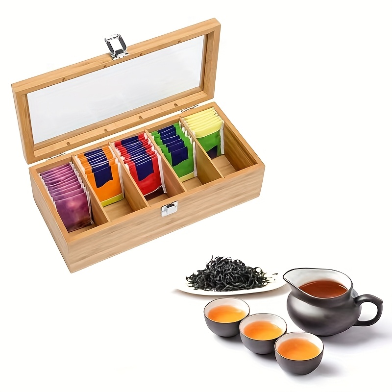 1pc bamboo tea coffee storage box lid multi - Temu