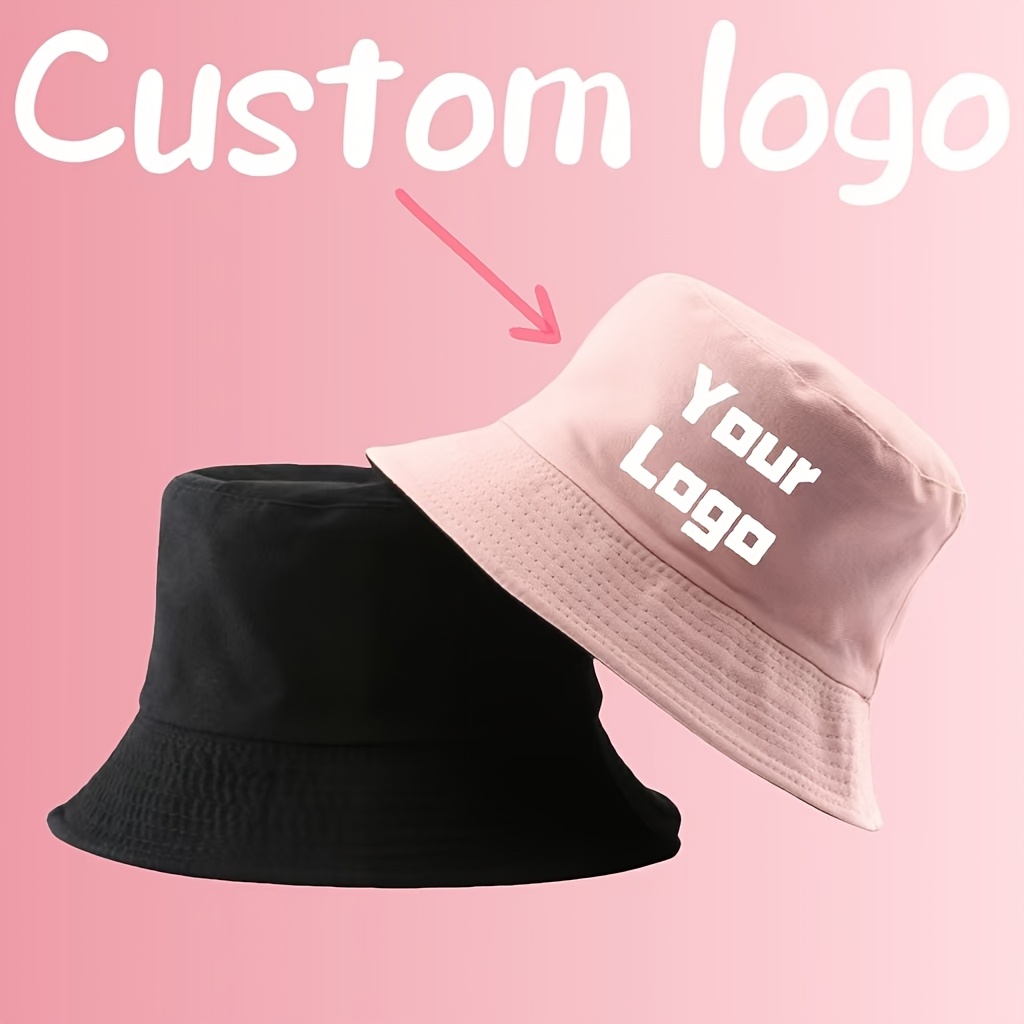 TEMU [customizable] Logo Personalized Double-sided Fisherman Hat Customizable Picture Men And Women Hat Unisex Breathable Sports Hat Casual Fisherman