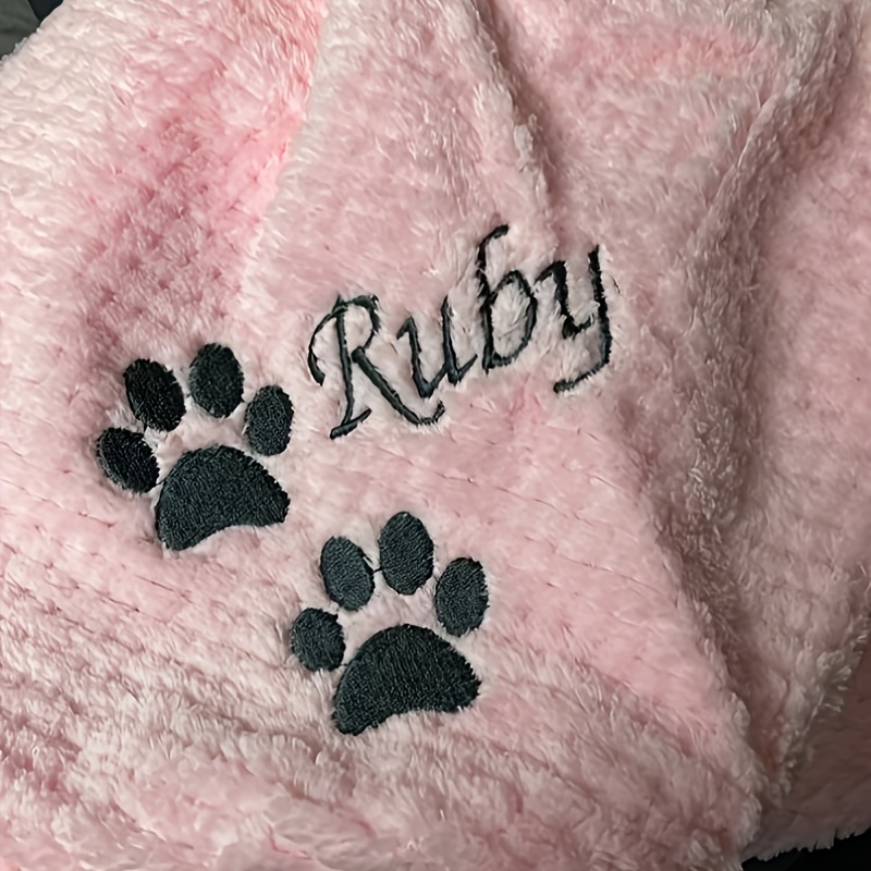 Dog Blanket - Cat Blanket - Personalised Dog Blanket - Puppy Blanket - Paw Print Blanket - Super Soft Pet Blanket - Embroidered Blanket