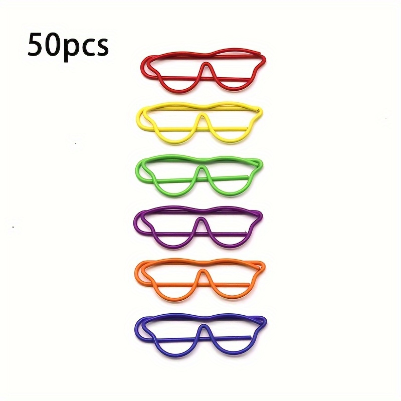 Image of 50pcs Paper Clips With Loop Eyes - Metal Fasteners Suitable For Office,, Bulletin Boards, Crafting - 6 Colors (,,,,)