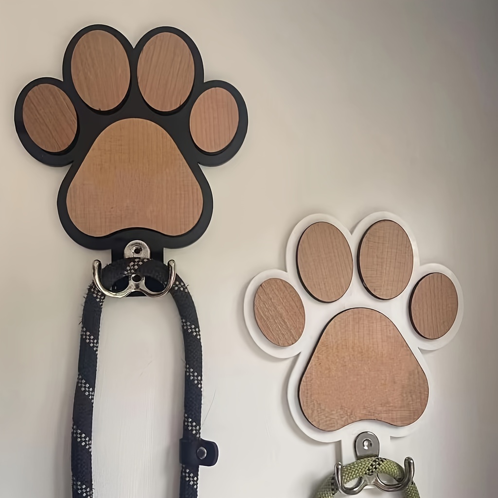 

Wooden Paw Print Hat Collar Clothes Hanger, Bedroom Bathroom Clothes Towel Hook, Suitable For Bedroom Wall Decoration, Aesthetic Room Decoration