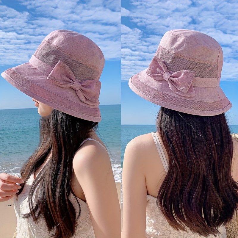 1pc Lace Sun Hat, Bucket Hats Hollow Out Wide Brim Summer Beach Sun Protection Breathable Sun Hats for Women,SUN/UV Protection,Temu