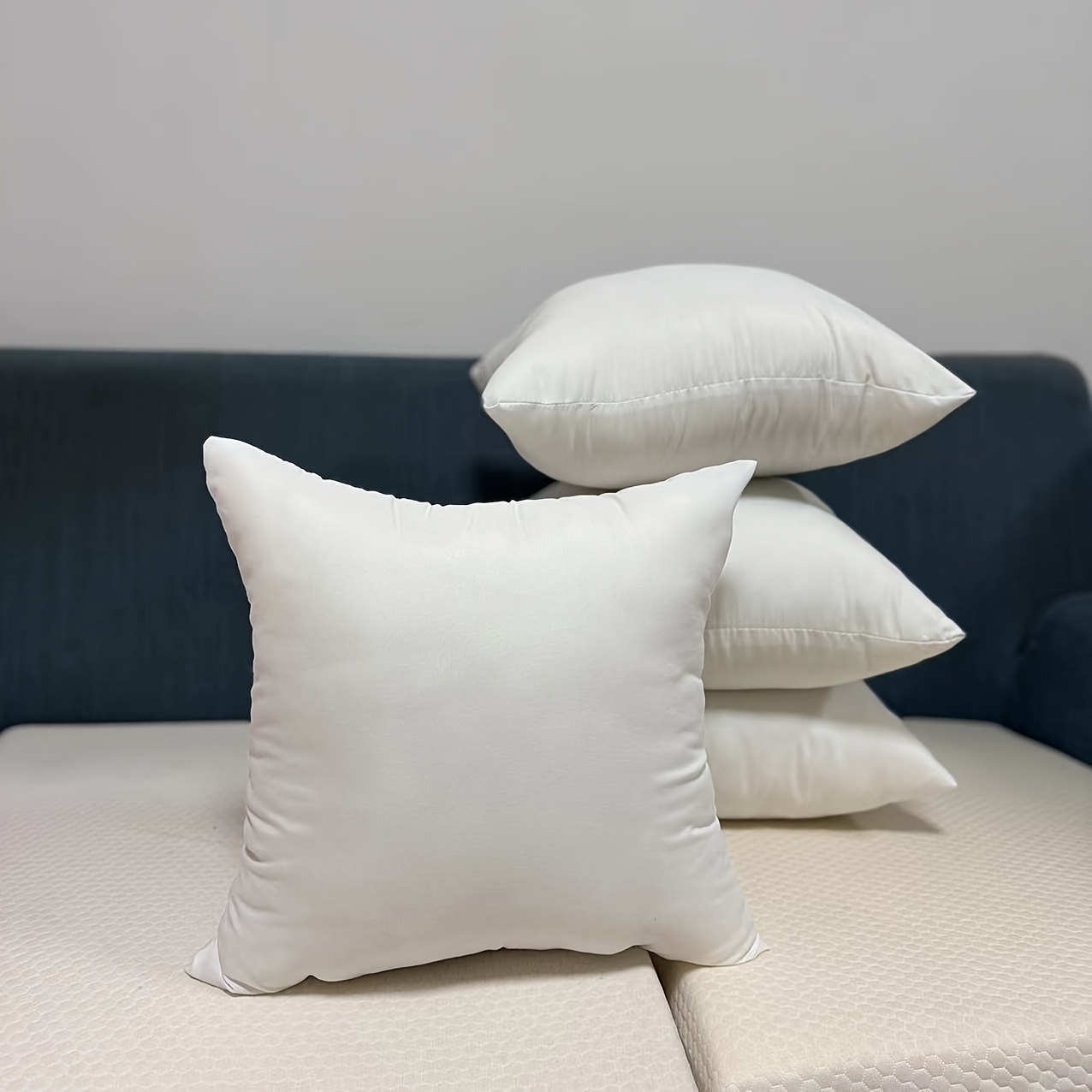 1pc white brushed pillow insert breathable soft natural material for   cloud like   details 0