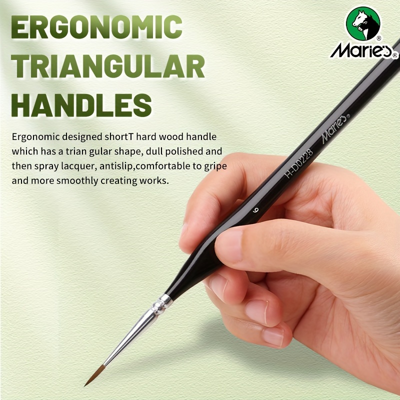 Miniature Synthetic Paint Brushes with Triangular Handles