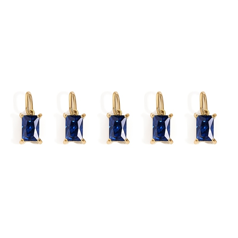 5pcs Women's Easy Stainless Steel Rectangular Zirconia Pendant Set