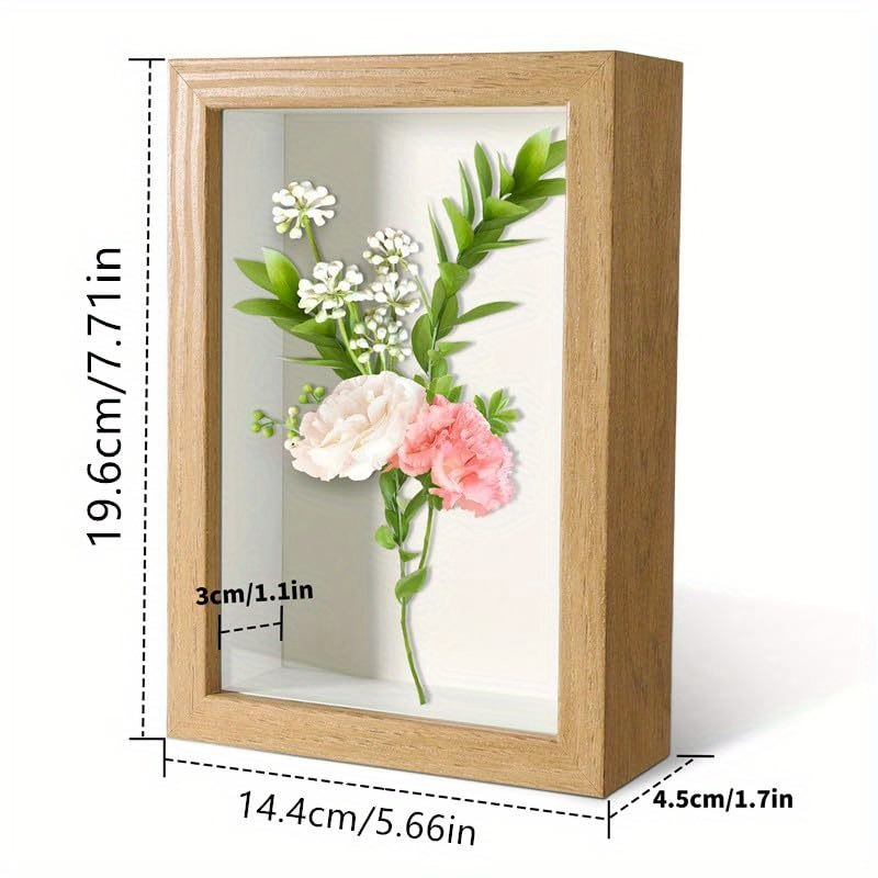 1pc 3pcs diy dry flower shadow box frame artificial wood