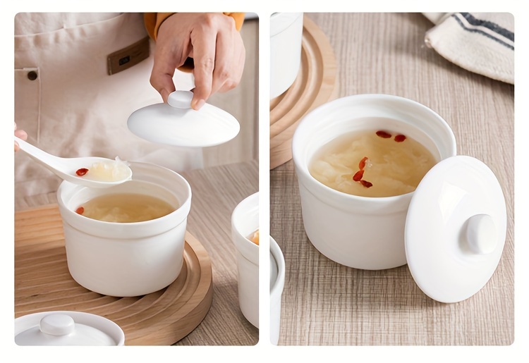 cute ceramic   bowl with lid   soups desserts healthy cooking   kitchen restaurant essential details 1